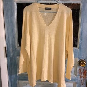 Eskandar light yellow linen sweater